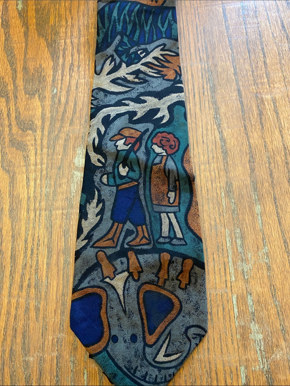 The Beatles’ Bungalow Bill Artistic Multicolor Silk Tie with Figurative Design